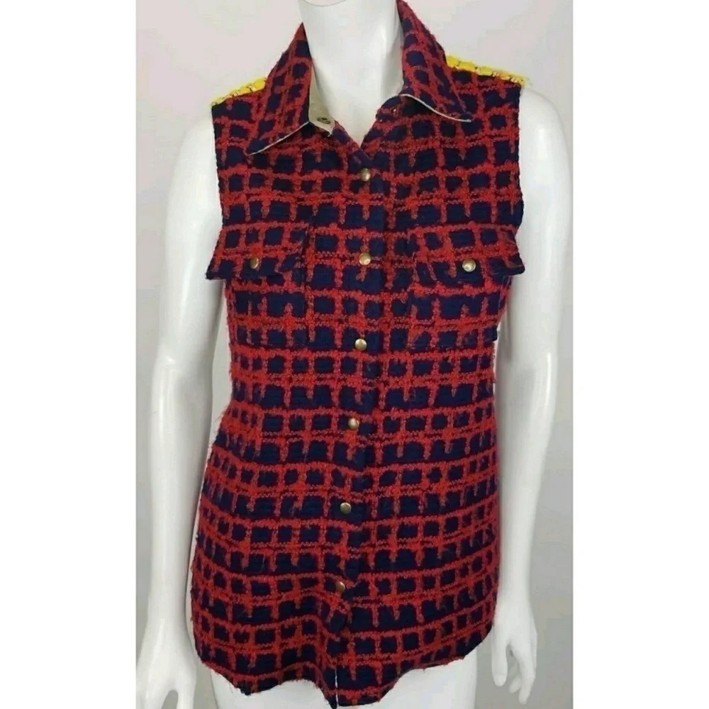 Harvey Faircloth Shirt Jacket Vest Plaid Wool - Picture 4 of 8